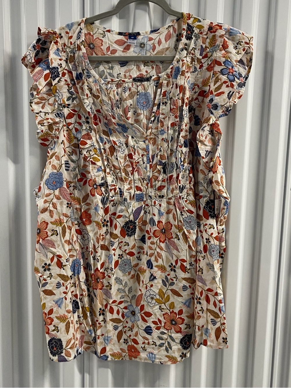 NWT! OLD NAVY Floral Ruffle Sleeve Women’s Top - Multicolor Size 4X